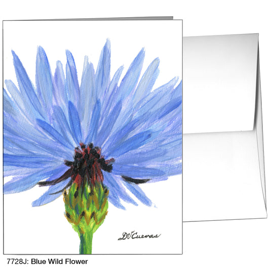Blue Wild Flower Stem, Greeting Card (7728J)
