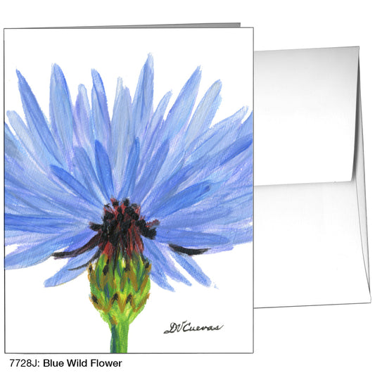 Blue Wild Flower Stem, Greeting Card (7728J), A2 Card Front, www.printedcanvas.com
