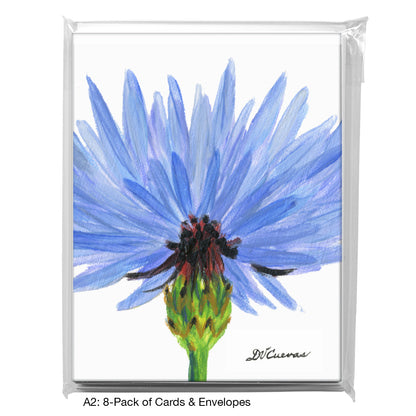 Blue Wild Flower Stem, Greeting Card (7728J), A2 Card 8-Pack, www.printedcanvas.com
