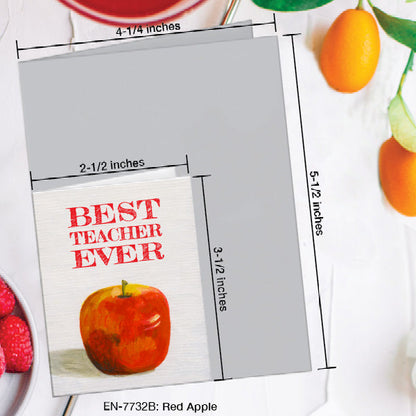 Red Apple, Greeting Card (7732B), Enclosure, www.printedcanvas.com