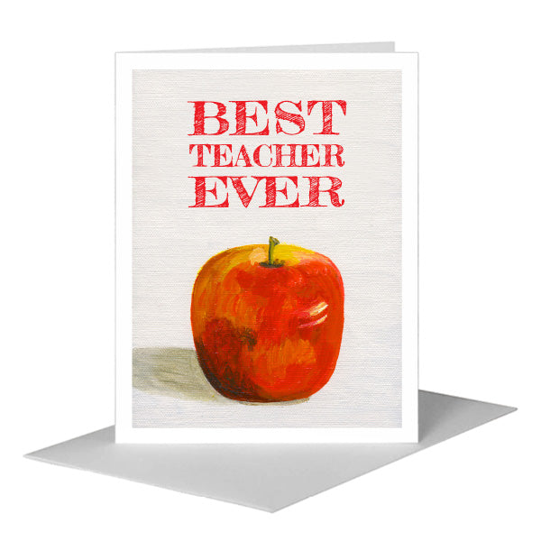 Red Apple, Greeting Card (#7732B) A2 Card Front, www.printedcanvas.com
