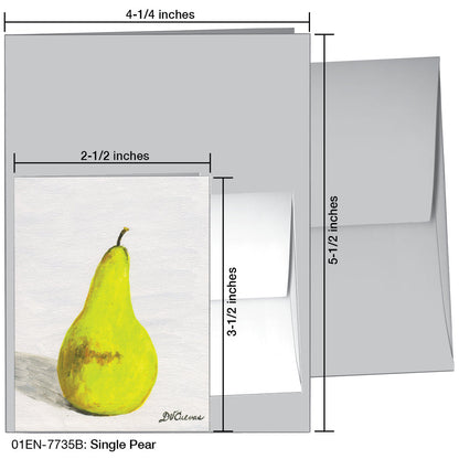 Single Pear, Greeting Card (7735B), Enclosure, printedcanvas.com