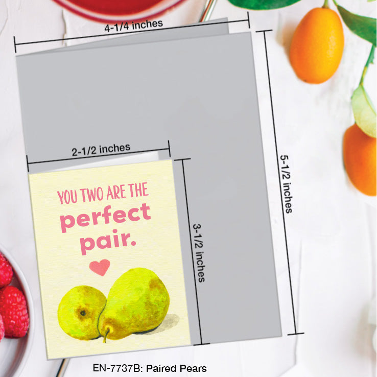 Paired Pears, Greeting Card (7737B), Enclosure, www.printedcanvas.com