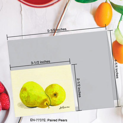Paired Pears, Greeting Card (7737E), Enclosure Card, www.printedcanvas.com