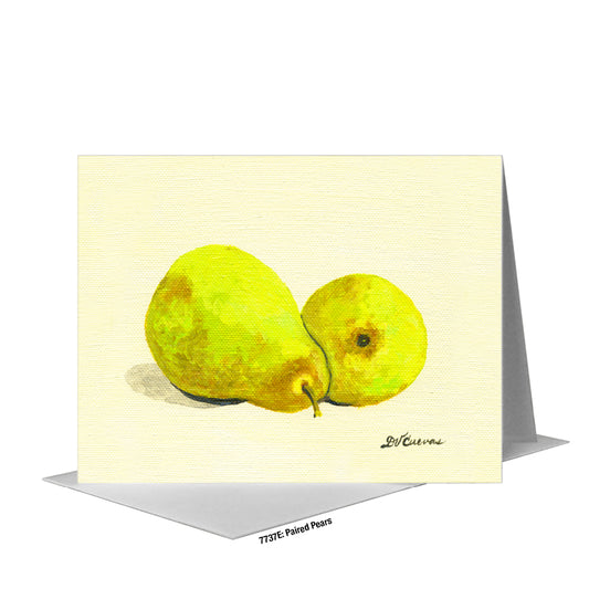 Paired Pears, Greeting Card (#7737E), A2 Card Front, www.printedcanvas.com