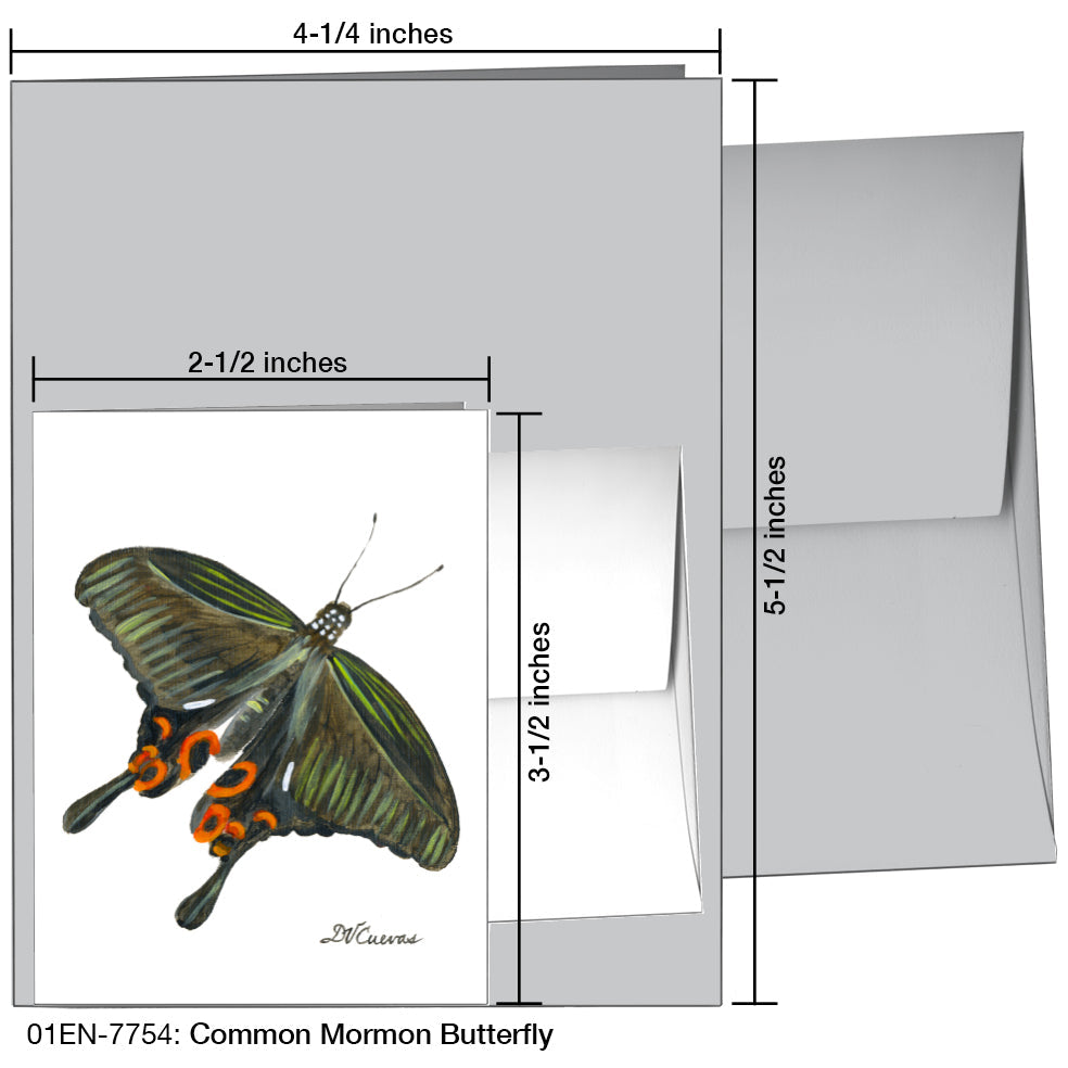 Common Mormon Butterfly, Greeting Card (7754), Enclosure, printedcanvas.com