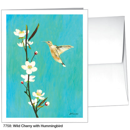 Wild Cherry With Hummingbird, Greeting Card (7758), A2, printedcanvas.com
