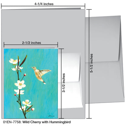 Wild Cherry With Hummingbird, Greeting Card (7758), Enclosure, printedcanvas.com