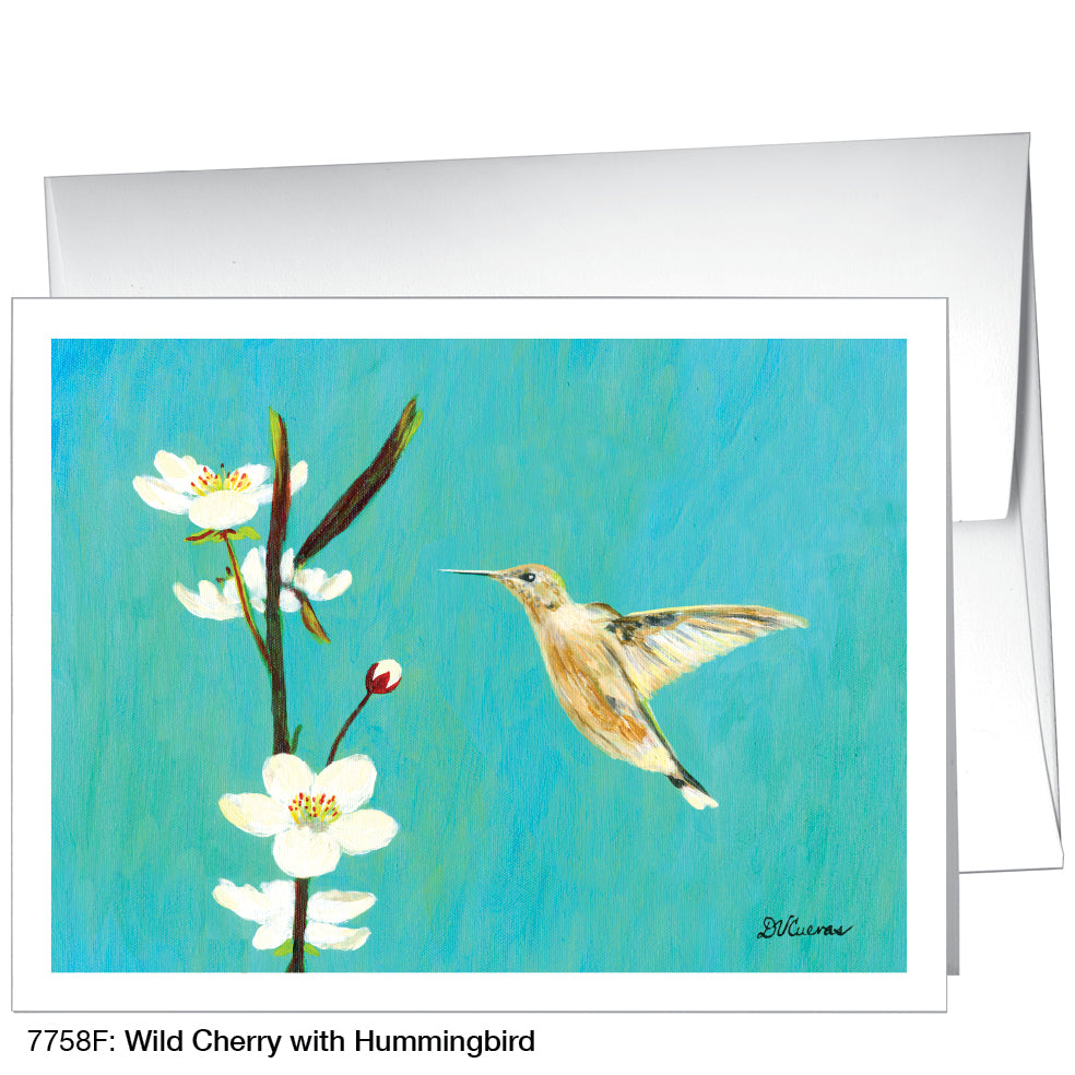 Wild Cherry With Hummingbird, Greeting Card (7758F), A2, printedcanvas.com
