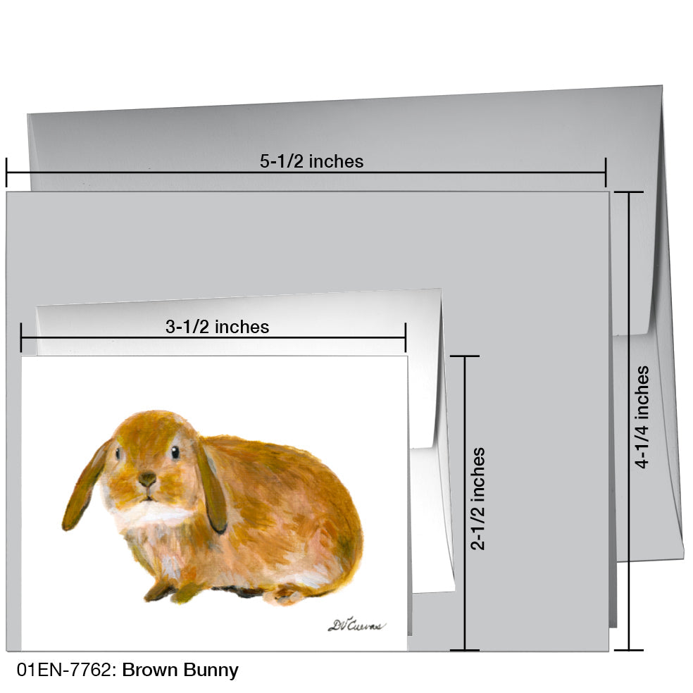 Brown Bunny, Greeting Card (7762A), Enclosure Card, www.printedcanvas.com