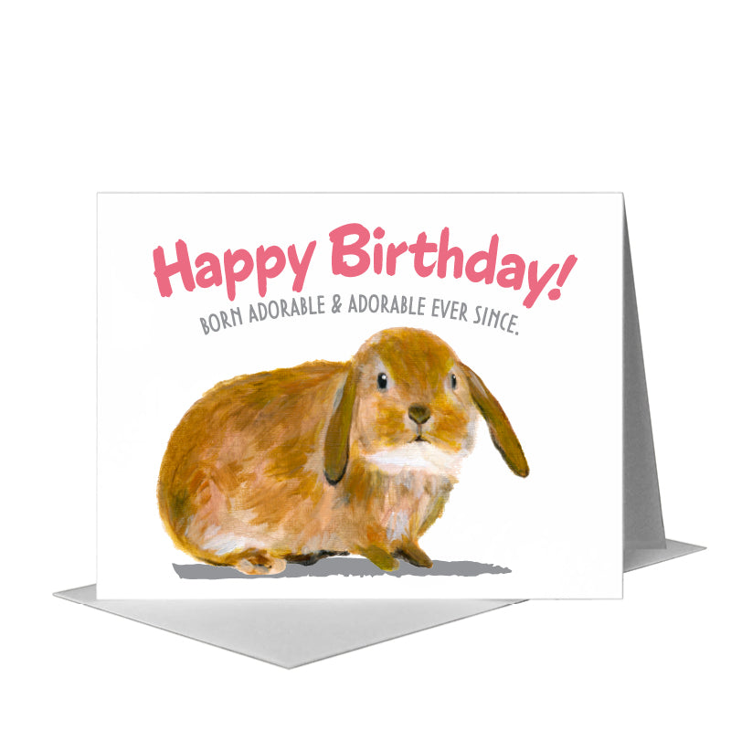 Brown Bunny, Greeting Card (#7762B) A2 Card Front, www.printedcanvas.com