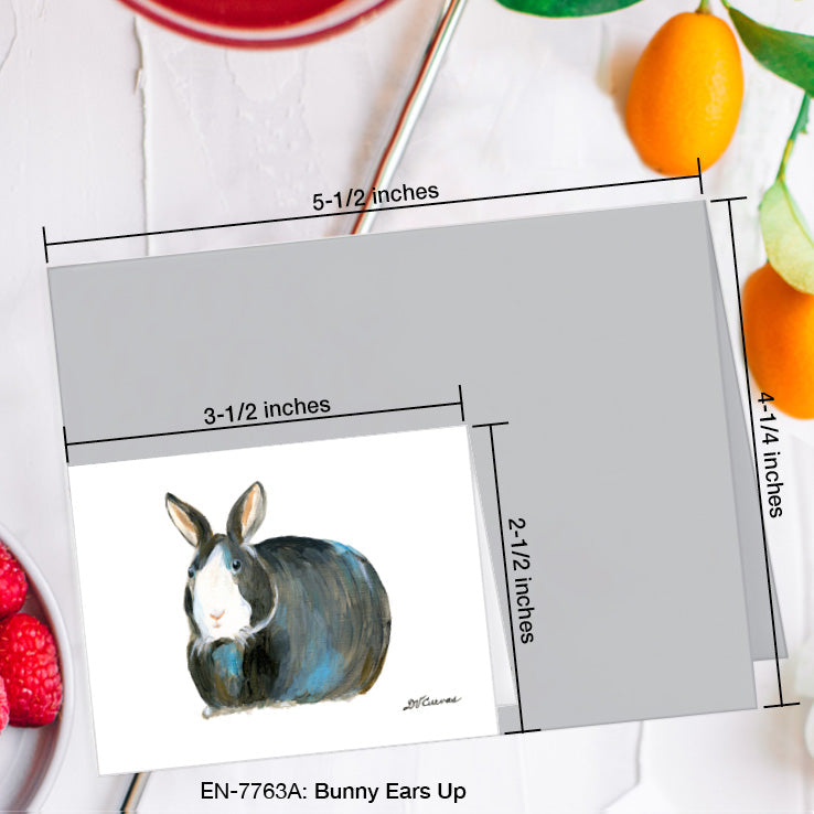 Bunny Ears Up, Greeting Card (7763A), Enclosure Card, www.printedcanvas.com
