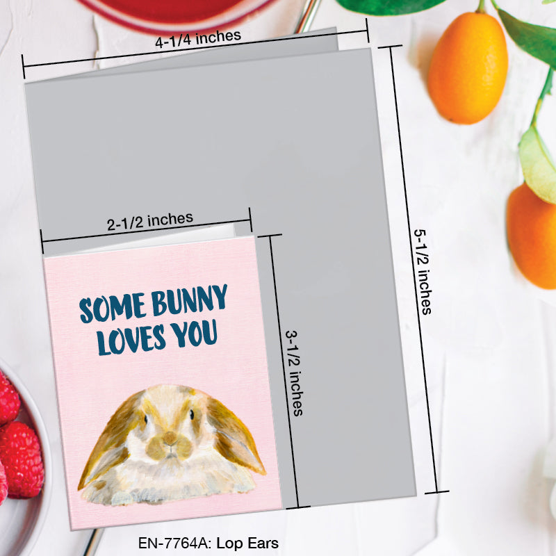 Lop Ears, Greeting Card (7764A), Enclosure, www.printedcanvas.com