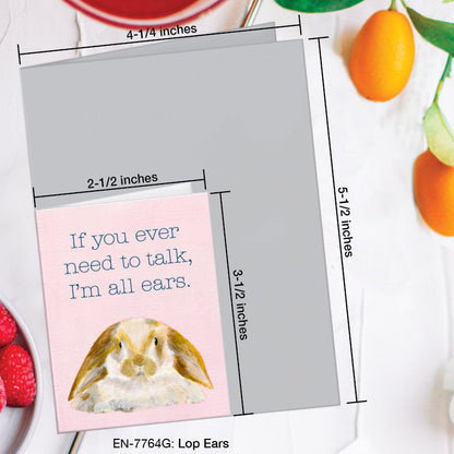 Lop Ears, Greeting Card (7764G), Enclosure, www.printedcanvas.com