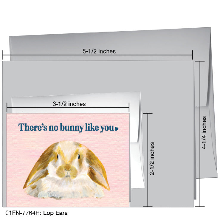 Lop Ears, Greeting Card (7764H), Enclosure, www.printedcanvas.com
