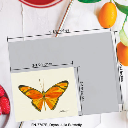 Dryas Julia Butterfly, Greeting Card (#7767B)