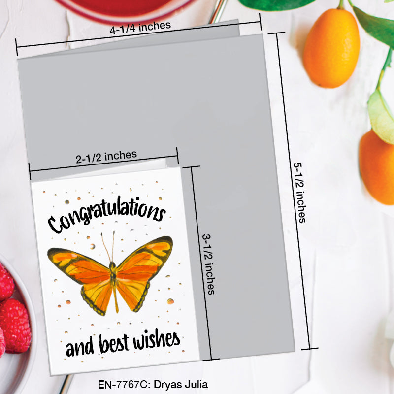 Dryas Julia Butterfly, Greeting Card (7767C), Enclosure, www.printedcanvas.com