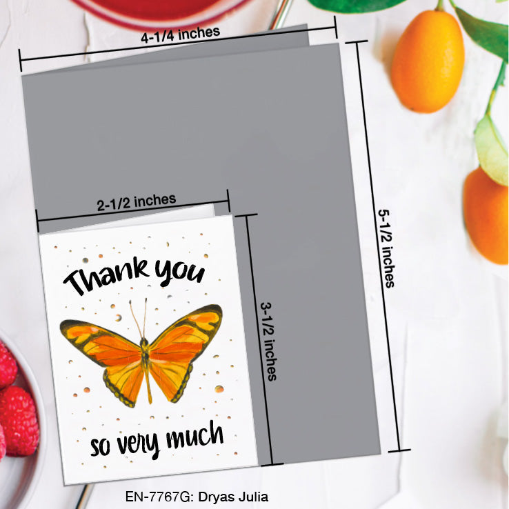 Dryas Julia Butterfly, Greeting Card (7767G), Enclosure Card, www.printedcanvas.com