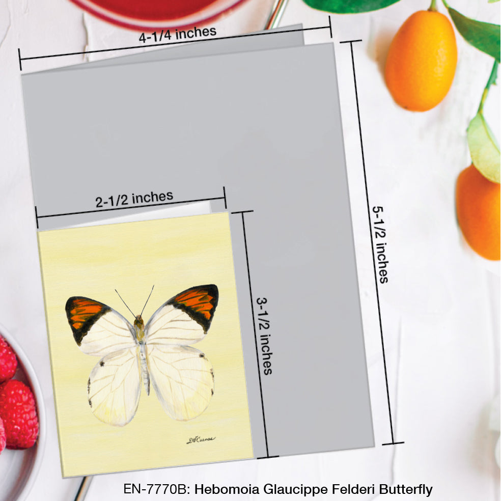 Hebomoia Glaucippe Felderi Butterfly, Greeting Card (#7770B)