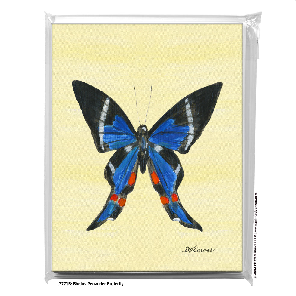 Rhetus Periander Butterfly, Greeting Card (#7771B), 8-Pack, www.printedcanvas.com