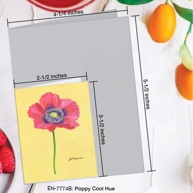 Poppy Cool Hue, Greeting Card (7774B), Enclosure Card, www.printedcanvas.com