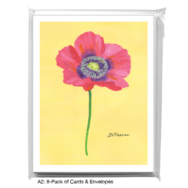Poppy Cool Hue, Greeting Card (7774B), A2 Card 8-Pack, www.printedcanvas.com