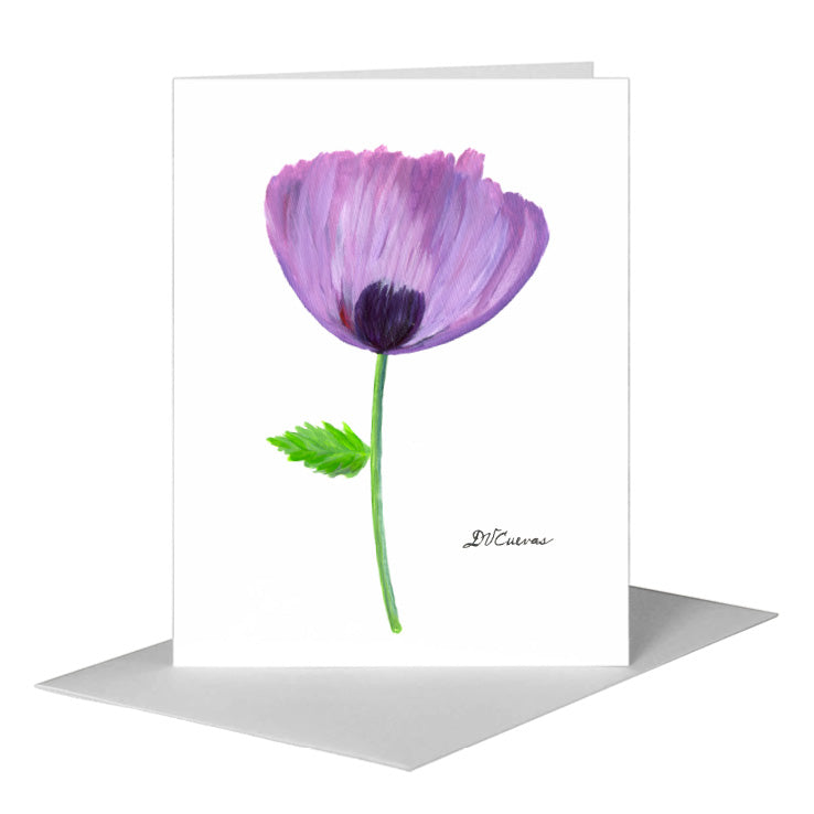 Poppy Purple, Greeting Card (#7776A) A2 Card Front, www.printedcanvas.com