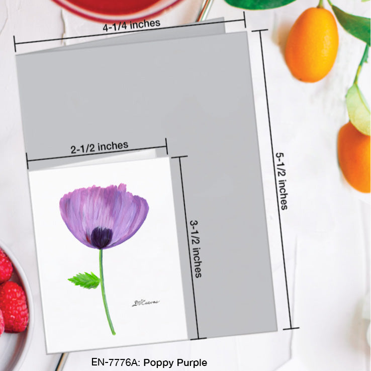 Poppy Purple, Greeting Card (7776A), Enclosure Card, www.printedcanvas.com
