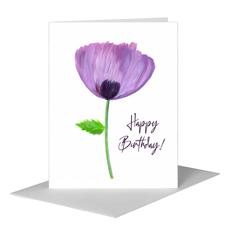 Poppy Purple, Greeting Card (#7776C) A2 Card Front, www.printedcanvas.com