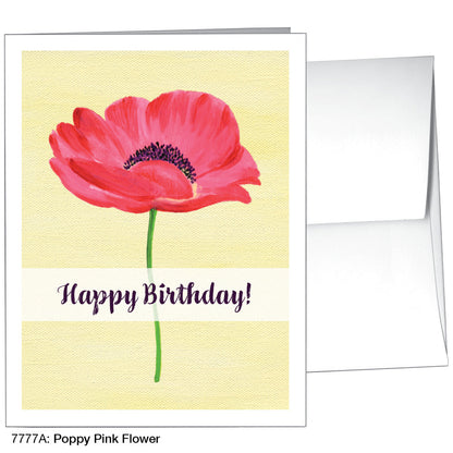 Poppy Pink Flower, Greeting Card (7777A), A2, printedcanvas.com