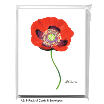 Poppy Quintessential, Greeting Card (7779A), A2 Card 8-Pack, www.printedcanvas.com