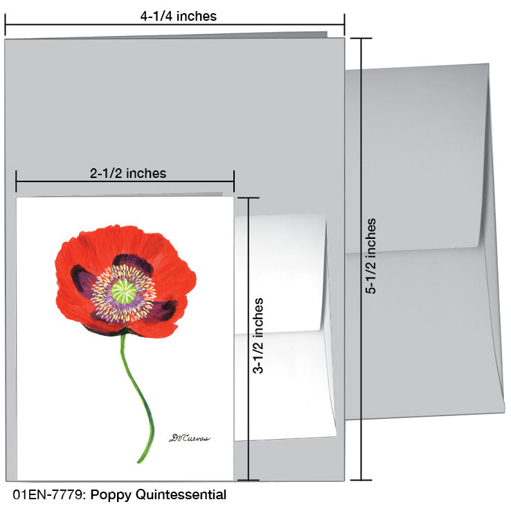 Poppy Quintessential, Greeting Card (7779A), Enclosure Card, www.printedcanvas.com