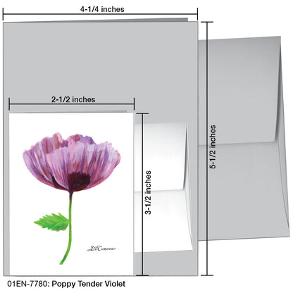 Poppy Tender Violet, Greeting Card (7780), Enclosure, printedcanvas.com