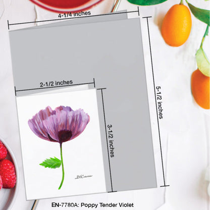 Poppy Tender Violet, Greeting Card (7780A), Enclosure Card, www.printedcanvas.com