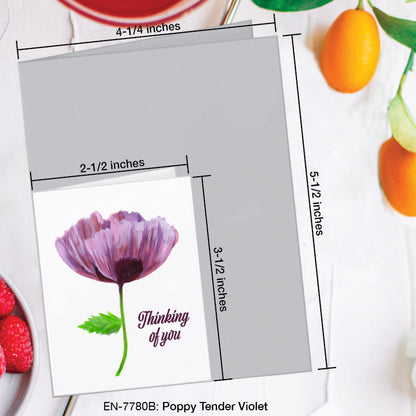Poppy Tender Violet, Greeting Card (7780B), Enclosure, www.printedcanvas.com