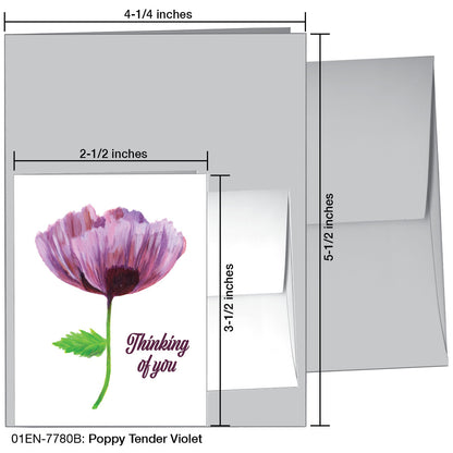 Poppy Tender Violet, Greeting Card (7780B)