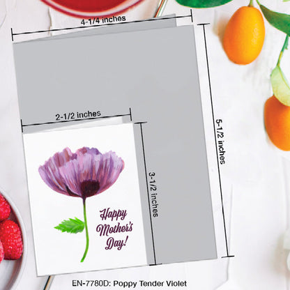 Poppy Tender Violet, Greeting Card (7780D), Enclosure, www.printedcanvas.com