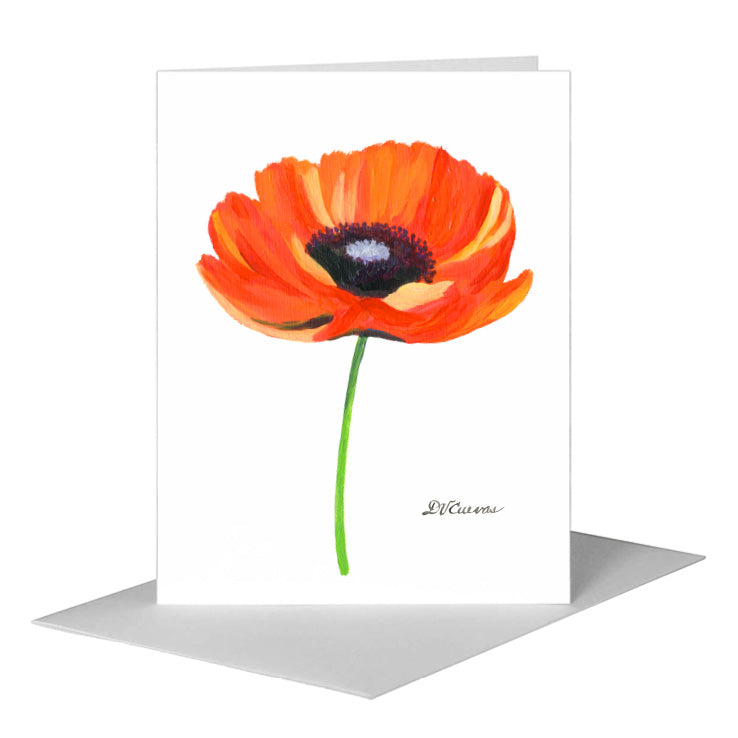 Poppy Essence, Greeting Card (#7781B) A2 Card Front, www.printedcanvas.com