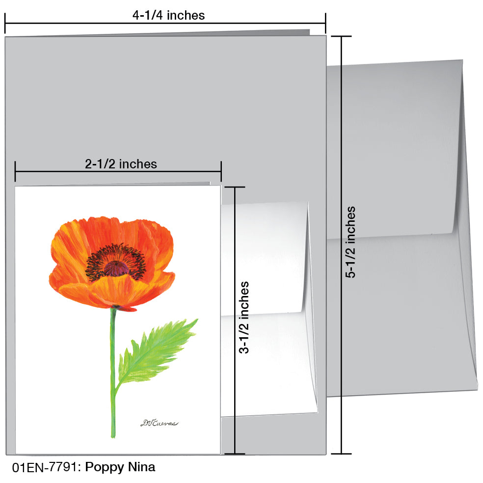 Poppy Nina, Greeting Card (7791B), Enclosure Card, www.printedcanvas.com