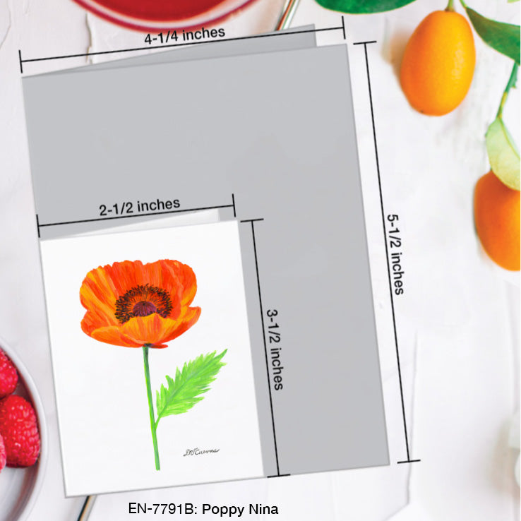 Poppy Nina, Greeting Card (7791B), Enclosure Card, www.printedcanvas.com