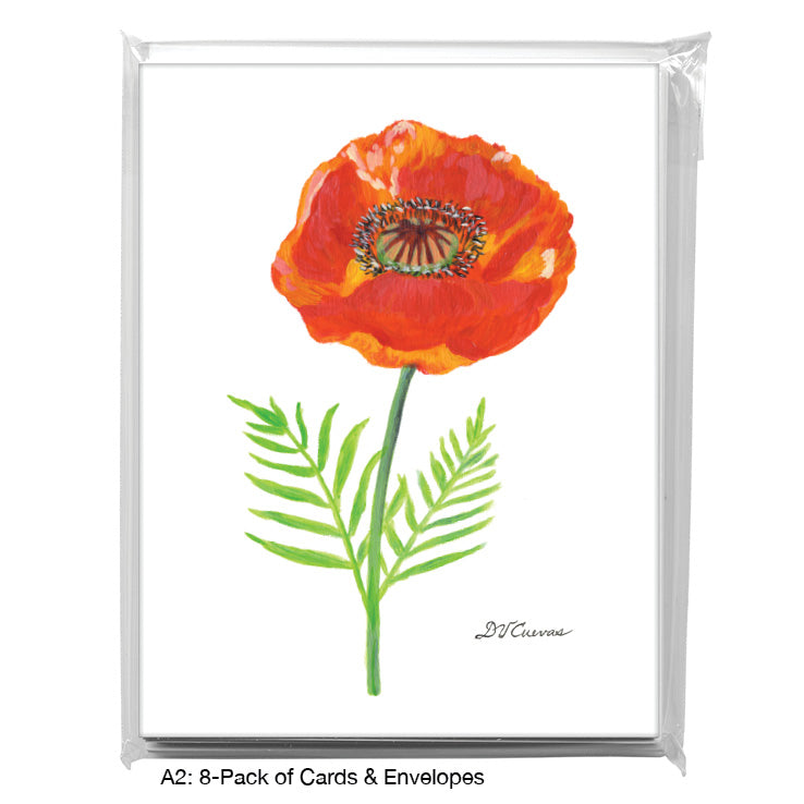 Poppy Wonder, Greeting Card (#7792A), A2 Card 8-Pack, www.printedcanvas.com