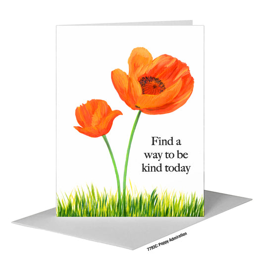 Poppy Admiration, Greeting Card (#7793C)