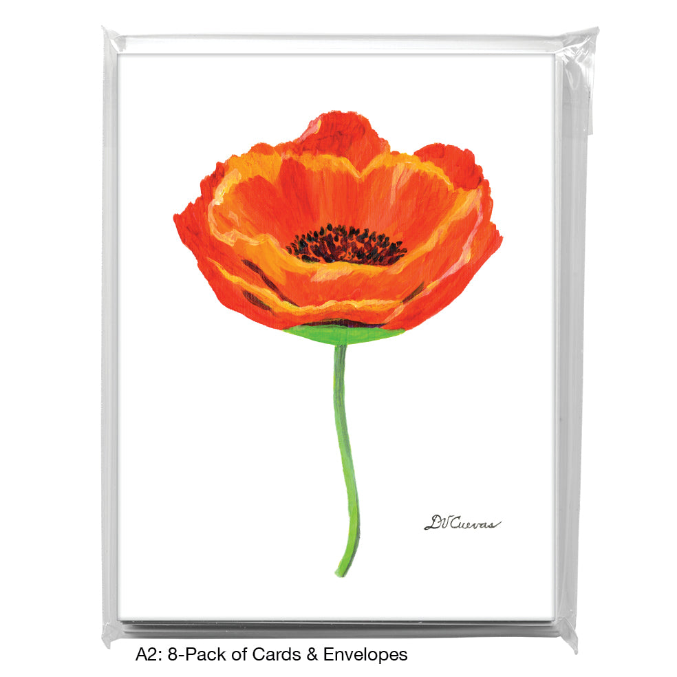 Poppy Persevere, Greeting Card (7796), A2 8-Pack, printedcanvas.com