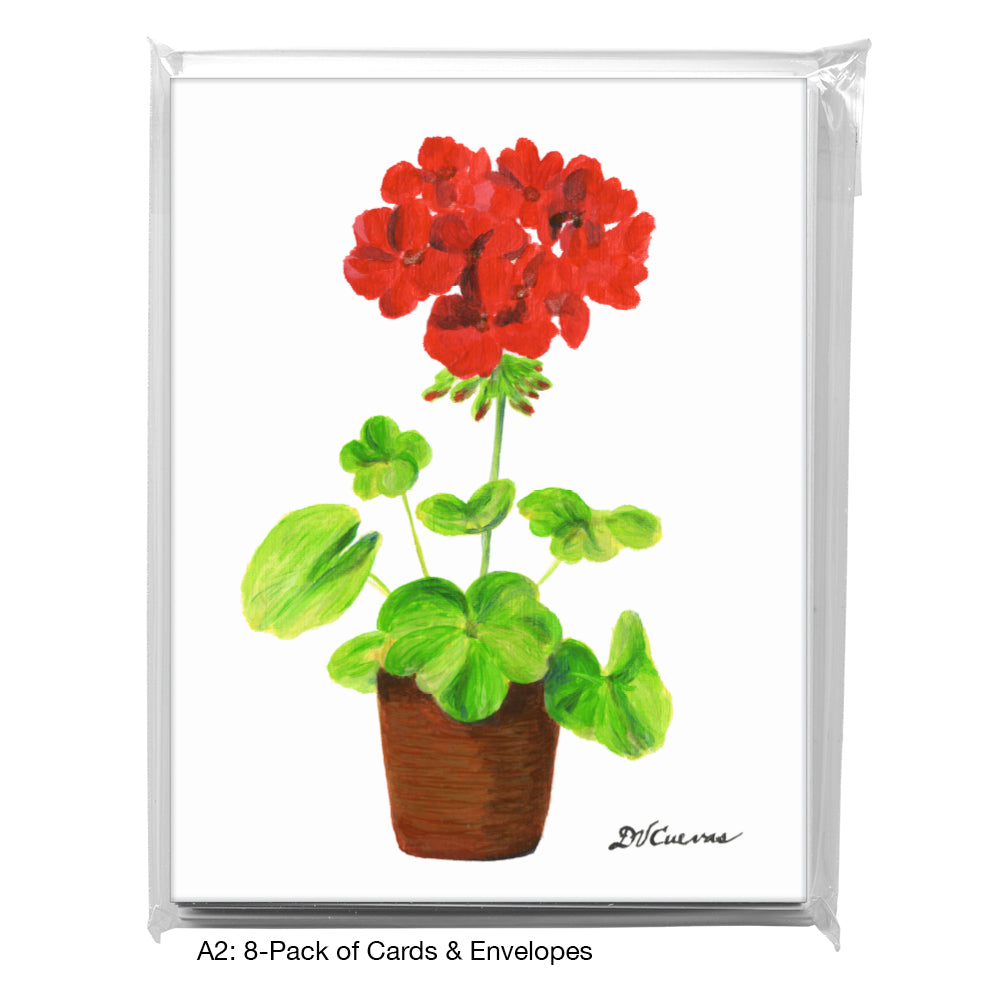 Geranium In Pot, Greeting Card (7797), A2 8-Pack, printedcanvas.com