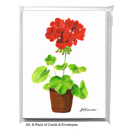 Geranium In Pot, Greeting Card (7797), A2 8-Pack, printedcanvas.com