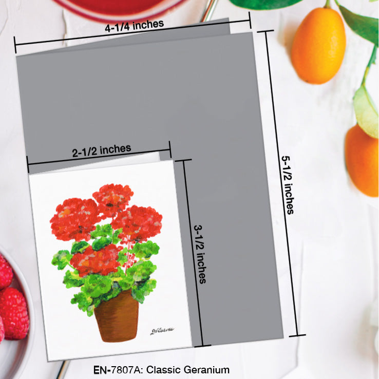 Classic Geranium, Greeting Card (7807A), Enclosure Card, www.printedcanvas.com