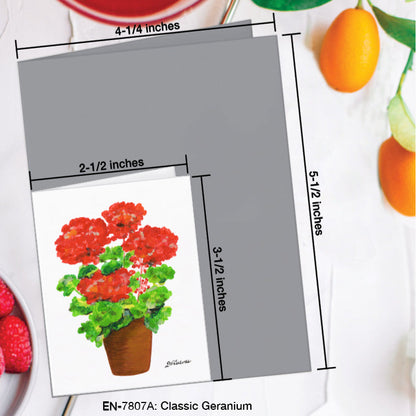 Classic Geranium, Greeting Card (7807A), Enclosure Card, www.printedcanvas.com