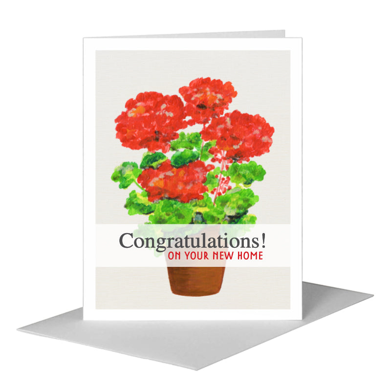 Classic Geranium, Greeting Card (#7807B), A2 Card Front, www.printedcanvas.com