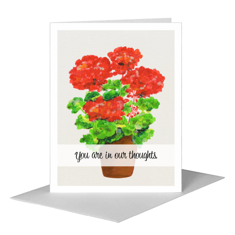 Classic Geranium, Greeting Card (#7807C) A2 Card Front, www.printedcanvas.com
