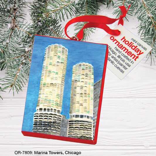 Marina Towers, Chicago, Ornament (OR-7809), Front, printedcanvas.com